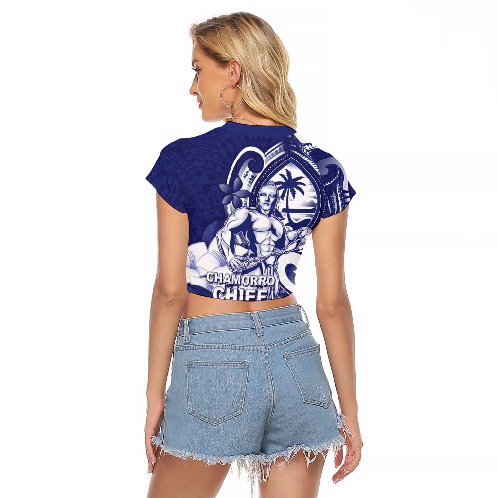 Guam Chief Quipuha Raglan Cropped T Shirt Polynesian Pattern With Guasali Flowers LT05 - Polynesian Pride