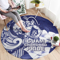 Guam Chief Quipuha Round Carpet Polynesian Pattern With Guasali Flowers LT05 - Polynesian Pride