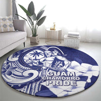 Guam Chief Quipuha Round Carpet Polynesian Pattern With Guasali Flowers LT05 - Polynesian Pride