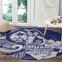 Guam Chief Quipuha Round Carpet Polynesian Pattern With Guasali Flowers LT05 - Polynesian Pride