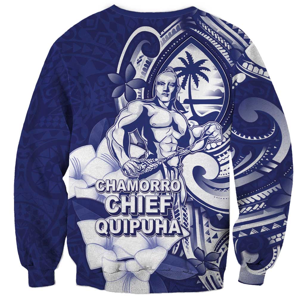 Guam Chief Quipuha Sweatshirt Polynesian Pattern With Guasali Flowers LT05 - Polynesian Pride