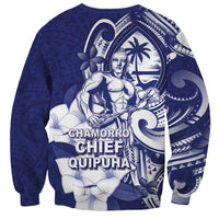 Guam Chief Quipuha Sweatshirt Polynesian Pattern With Guasali Flowers LT05 - Polynesian Pride