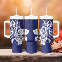Guam Chief Quipuha Tumbler With Handle Polynesian Pattern With Guasali Flowers LT05 - Polynesian Pride