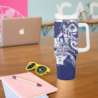Guam Chief Quipuha Tumbler With Handle Polynesian Pattern With Guasali Flowers LT05 - Polynesian Pride