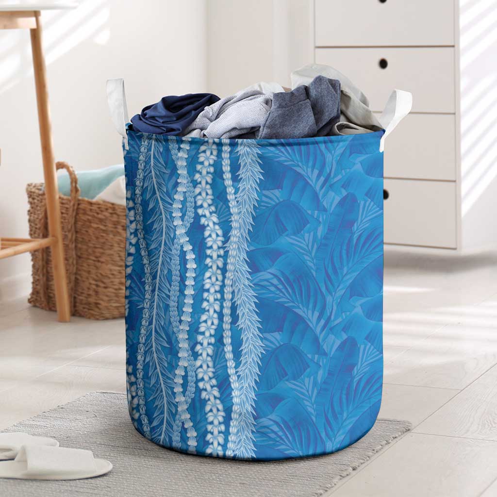 Hawaii Prince Kuhio Laundry Basket Blue Hawaiian Lau Maia With Leis LT05 Blue - Polynesian Pride