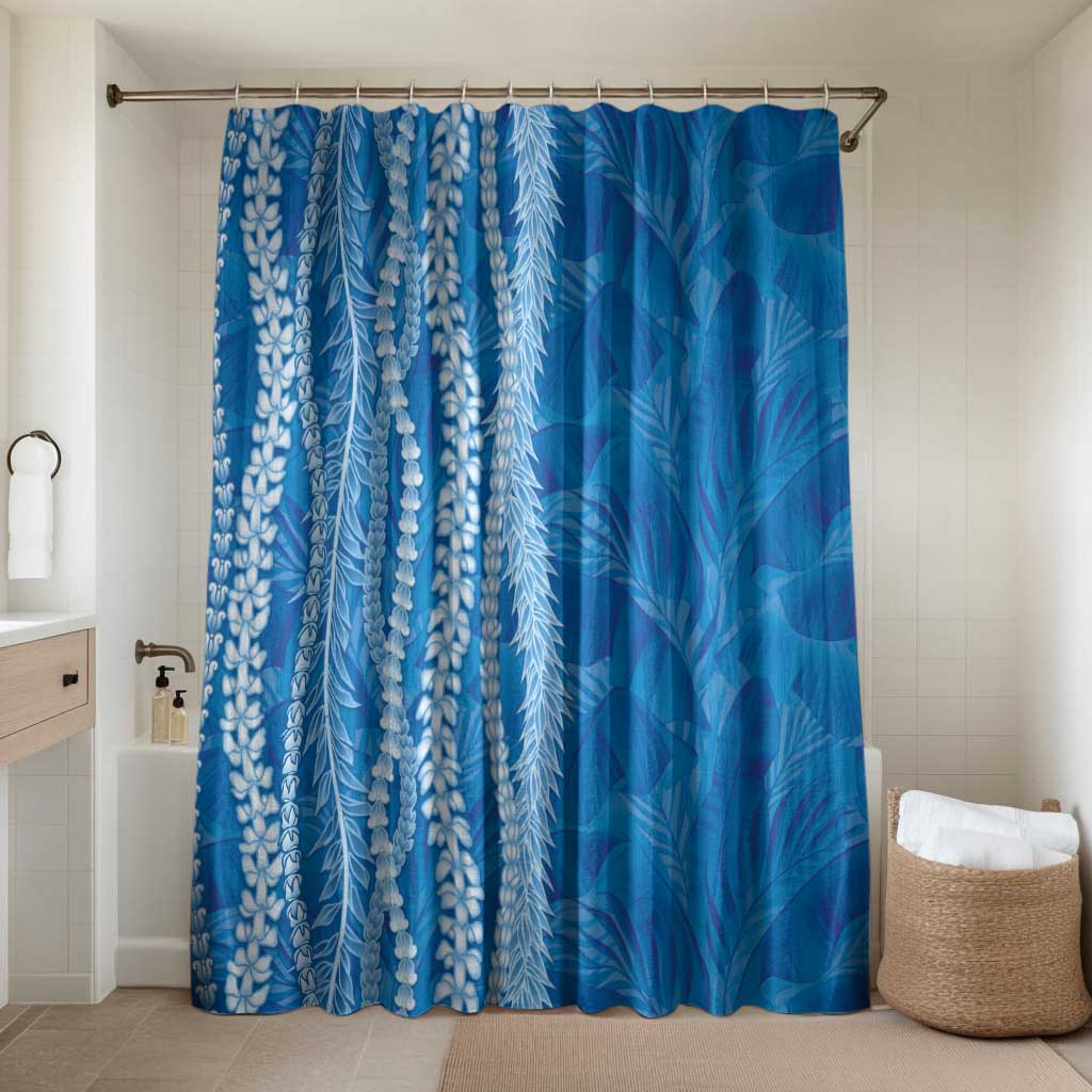 Hawaii Prince Kuhio Bathroom Set Blue Hawaiian Lau Maia With Leis LT05 Shower Curtain Only Blue - Polynesian Pride