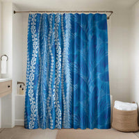 Hawaii Prince Kuhio Bathroom Set Blue Hawaiian Lau Maia With Leis LT05 Shower Curtain Only Blue - Polynesian Pride