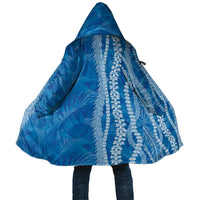 Hawaii Prince Kuhio Cloak Blue Hawaiian Lau Maia With Leis LT05 Unisex Blue - Polynesian Pride