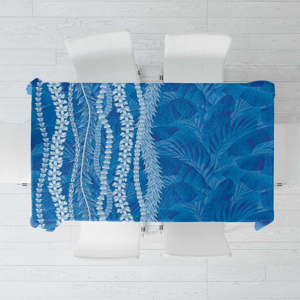 Hawaii Prince Kuhio Tablecloth Blue Hawaiian Lau Maia With Leis LT05 Blue - Polynesian Pride
