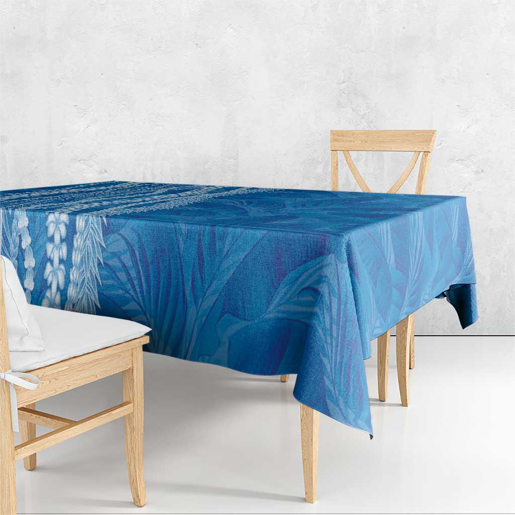 Hawaii Prince Kuhio Tablecloth Blue Hawaiian Lau Maia With Leis LT05 - Polynesian Pride