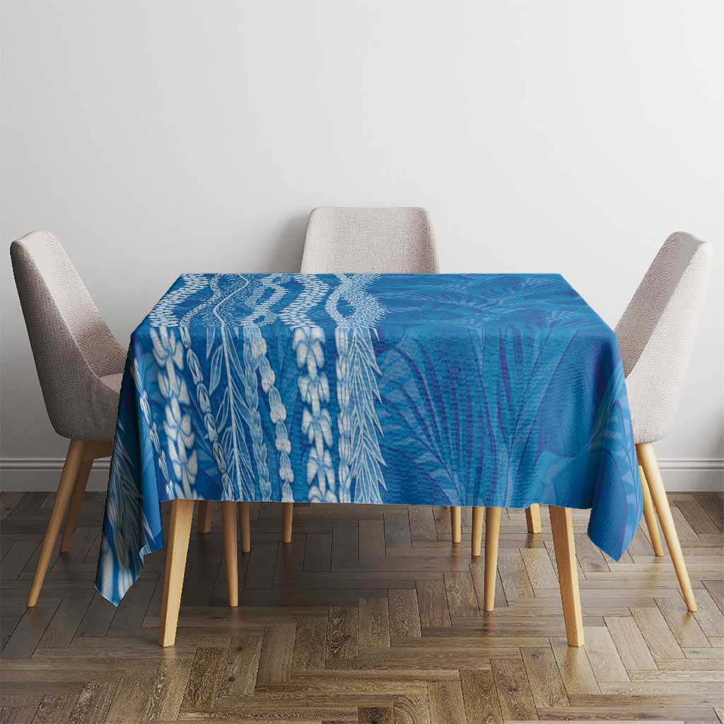 Hawaii Prince Kuhio Tablecloth Blue Hawaiian Lau Maia With Leis LT05 - Polynesian Pride