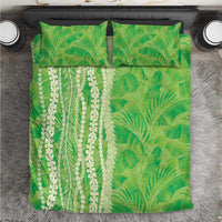 Hawaii Prince Kuhio Bedding Set Lime Green Hawaiian Lau Maia With Leis LT05 Green - Polynesian Pride