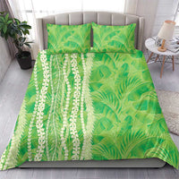 Hawaii Prince Kuhio Bedding Set Lime Green Hawaiian Lau Maia With Leis LT05 - Polynesian Pride