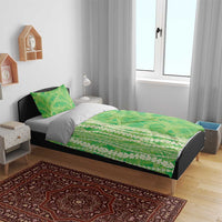 Hawaii Prince Kuhio Bedding Set Lime Green Hawaiian Lau Maia With Leis LT05 - Polynesian Pride