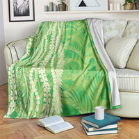 Hawaii Prince Kuhio Blanket Lime Green Hawaiian Lau Maia With Leis LT05 Green - Polynesian Pride