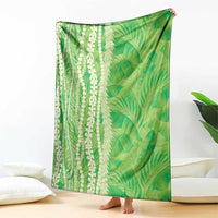 Hawaii Prince Kuhio Blanket Lime Green Hawaiian Lau Maia With Leis LT05 - Polynesian Pride