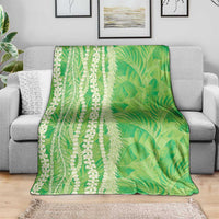 Hawaii Prince Kuhio Blanket Lime Green Hawaiian Lau Maia With Leis LT05 - Polynesian Pride