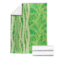Hawaii Prince Kuhio Blanket Lime Green Hawaiian Lau Maia With Leis LT05 - Polynesian Pride