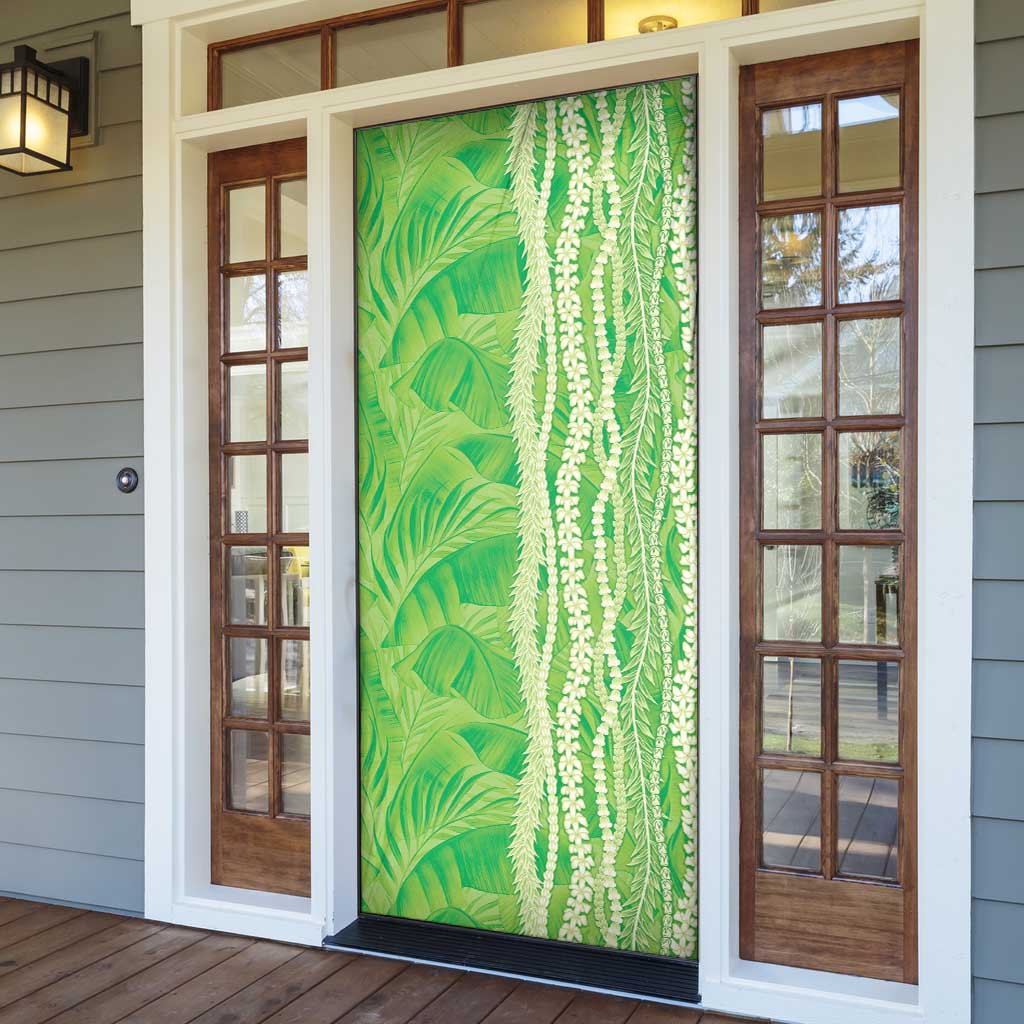 Hawaii Prince Kuhio Door Cover Lime Green Hawaiian Lau Maia With Leis LT05 - Polynesian Pride