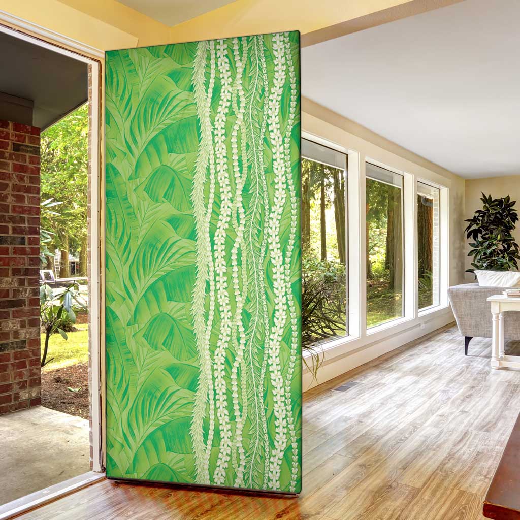 Hawaii Prince Kuhio Door Cover Lime Green Hawaiian Lau Maia With Leis LT05 - Polynesian Pride