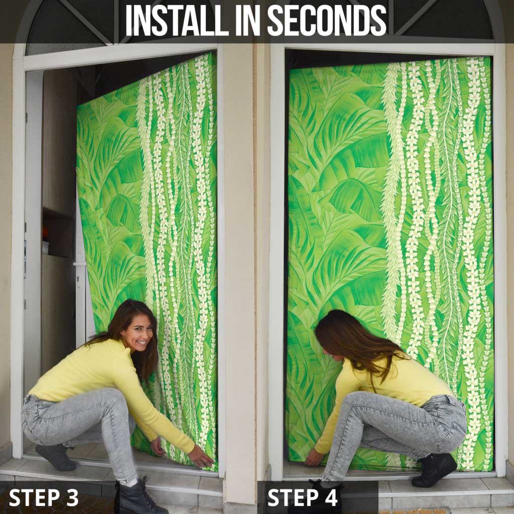 Hawaii Prince Kuhio Door Cover Lime Green Hawaiian Lau Maia With Leis LT05 - Polynesian Pride