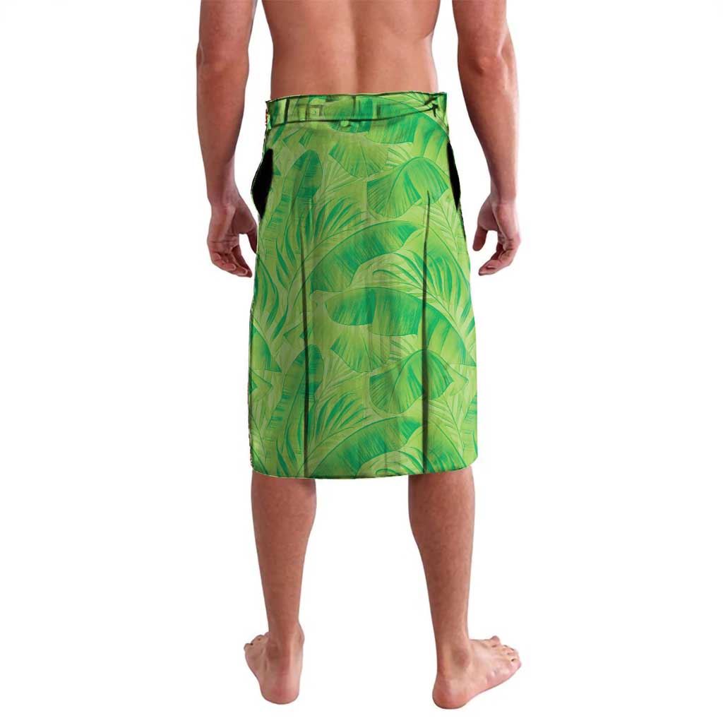 Hawaii Prince Kuhio Lavalava Lime Green Hawaiian Lau Maia With Leis LT05 - Polynesian Pride