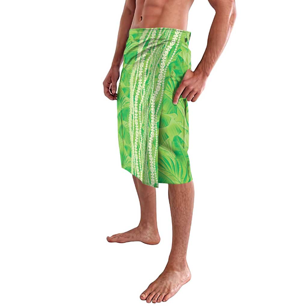 Hawaii Prince Kuhio Lavalava Lime Green Hawaiian Lau Maia With Leis LT05 - Polynesian Pride