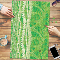 Hawaii Prince Kuhio Puzzle Lime Green Hawaiian Lau Maia With Leis LT05 Green - Polynesian Pride