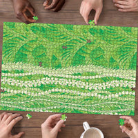 Hawaii Prince Kuhio Puzzle Lime Green Hawaiian Lau Maia With Leis LT05 - Polynesian Pride