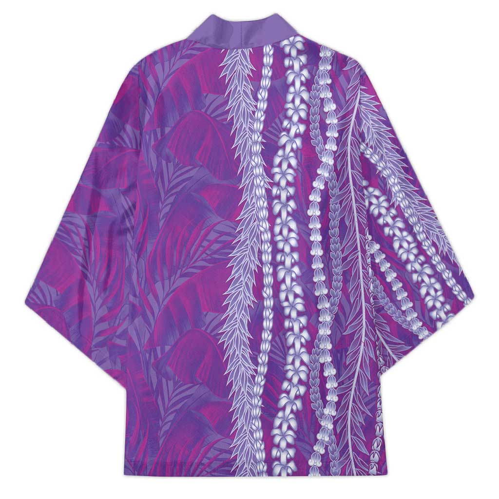 Hawaii Prince Kuhio Kimono Violet Hawaiian Lau Maia With Leis LT05 - Polynesian Pride