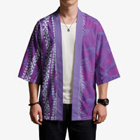 Hawaii Prince Kuhio Kimono Violet Hawaiian Lau Maia With Leis LT05 - Polynesian Pride