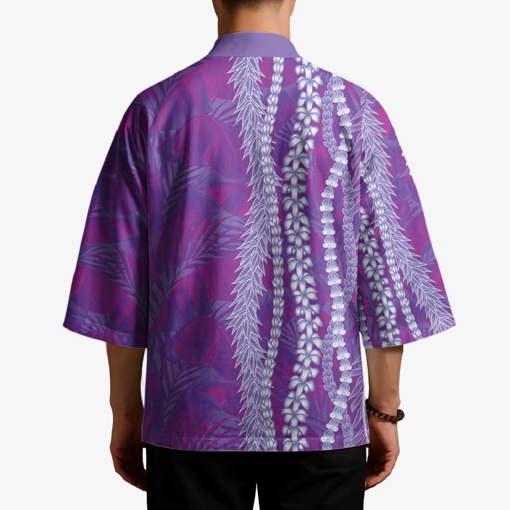 Hawaii Prince Kuhio Kimono Violet Hawaiian Lau Maia With Leis LT05 - Polynesian Pride
