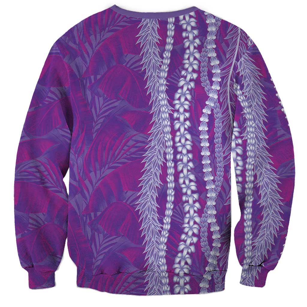 Hawaii Prince Kuhio Sweatshirt Violet Hawaiian Lau Maia With Leis LT05 - Polynesian Pride