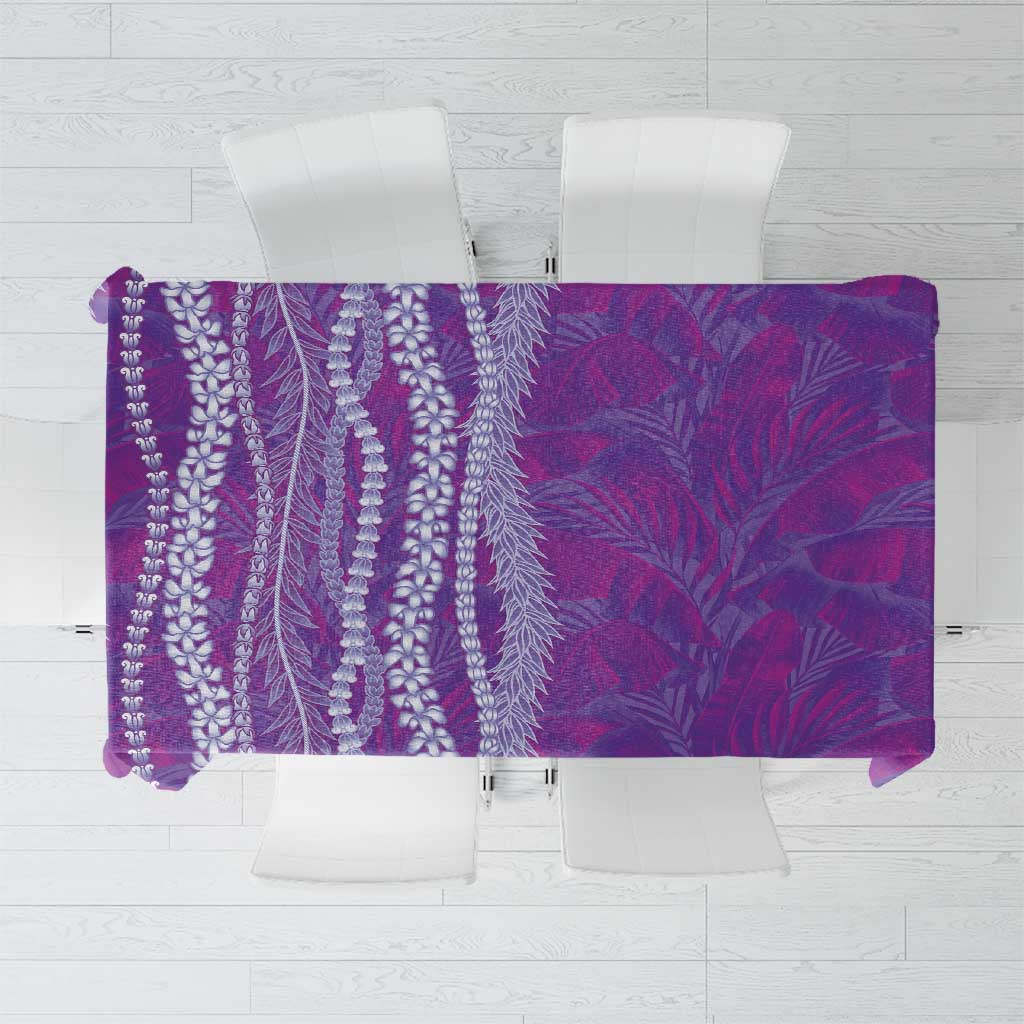 Hawaii Prince Kuhio Tablecloth Violet Hawaiian Lau Maia With Leis LT05 Violet - Polynesian Pride