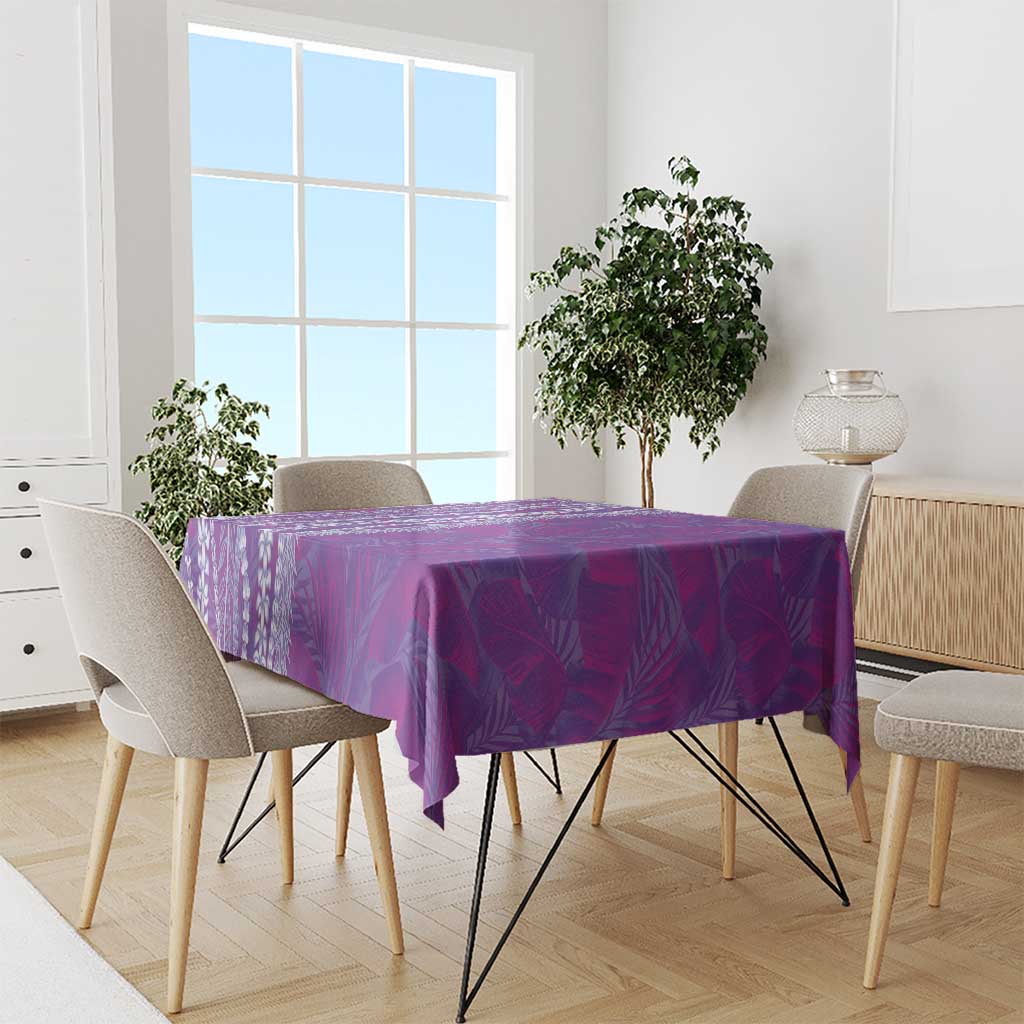 Hawaii Prince Kuhio Tablecloth Violet Hawaiian Lau Maia With Leis LT05 - Polynesian Pride