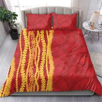 Hawaii Prince Kuhio Bedding Set Red Hawaiian Lau Maia With Leis LT05 - Polynesian Pride