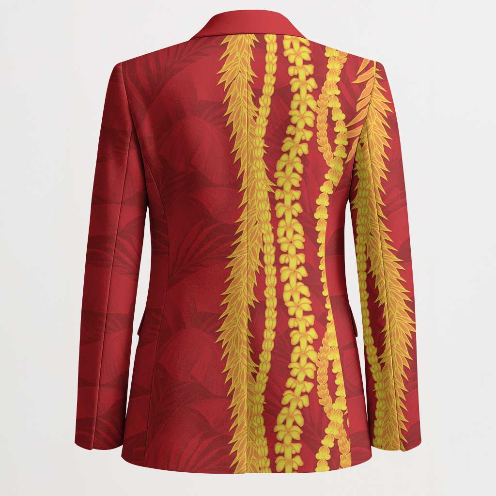 Hawaii Prince Kuhio Blazer Red Hawaiian Lau Maia With Leis LT05 - Polynesian Pride