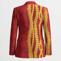 Hawaii Prince Kuhio Blazer Red Hawaiian Lau Maia With Leis LT05 - Polynesian Pride