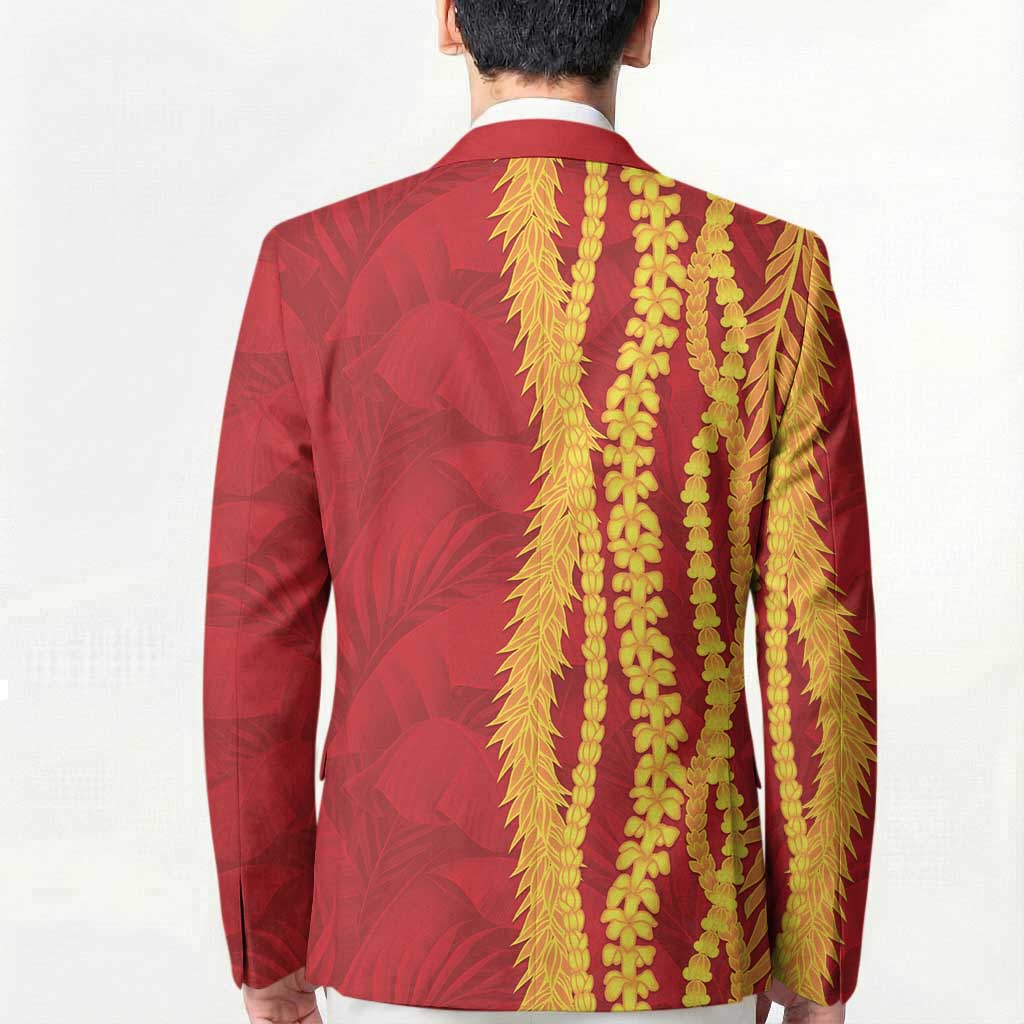 Hawaii Prince Kuhio Blazer Red Hawaiian Lau Maia With Leis LT05 - Polynesian Pride