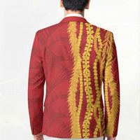 Hawaii Prince Kuhio Blazer Red Hawaiian Lau Maia With Leis LT05 - Polynesian Pride