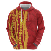 Hawaii Prince Kuhio Hoodie Red Hawaiian Lau Maia With Leis LT05 - Polynesian Pride