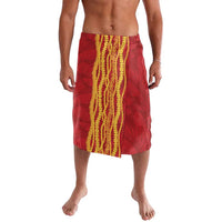 Hawaii Prince Kuhio Lavalava Red Hawaiian Lau Maia With Leis LT05 Red - Polynesian Pride