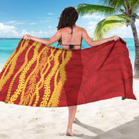 Hawaii Prince Kuhio Sarong Red Hawaiian Lau Maia With Leis LT05 - Polynesian Pride