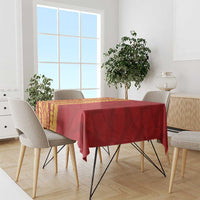 Hawaii Prince Kuhio Tablecloth Red Hawaiian Lau Maia With Leis LT05 - Polynesian Pride