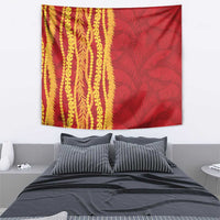 Hawaii Prince Kuhio Tapestry Red Hawaiian Lau Maia With Leis LT05 - Polynesian Pride