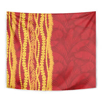 Hawaii Prince Kuhio Tapestry Red Hawaiian Lau Maia With Leis LT05 - Polynesian Pride