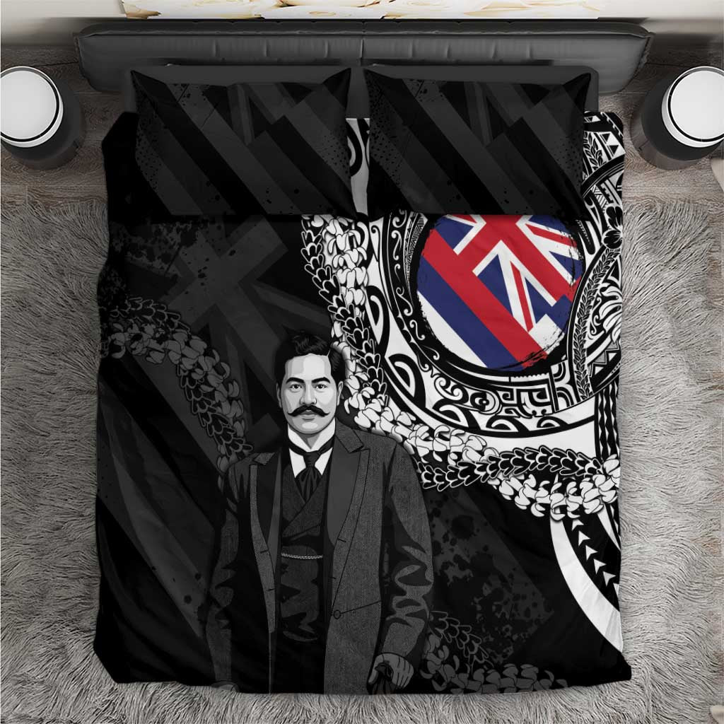 Hawaii Prince Kuhio Bedding Set Hawaiian Maile Lei LT05 Black - Polynesian Pride