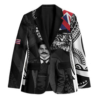 Personalised Hawaii Prince Kuhio Blazer Hawaiian Maile Lei LT05 Unisex Black - Polynesian Pride
