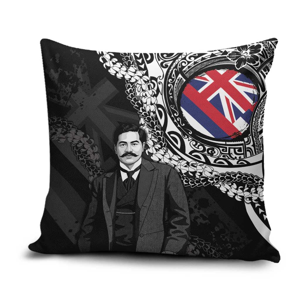 Hawaii Prince Kuhio Pillow Cover Hawaiian Maile Lei LT05 Black - Polynesian Pride