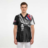 Personalised Hawaii Prince Kuhio Scrub Top Hawaiian Maile Lei LT05 - Polynesian Pride